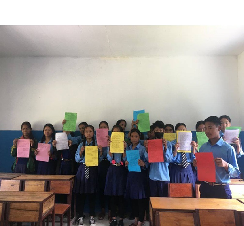 Students participating in a conservation education field program